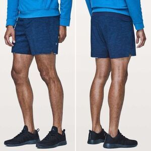 Lululemon Surge Short 6” in Heather Allover Iron Blue True Navy Size M